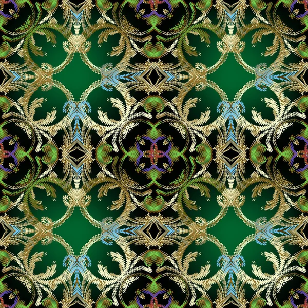 Texturé Motif Baroque Floral Sans Couture Fond Vectoriel Tapisserie Grunge — Image vectorielle