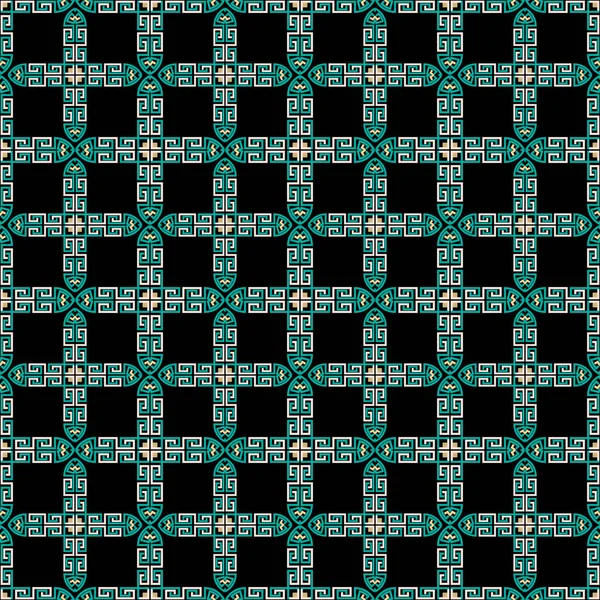 Karo Griechisches Nahtloses Muster Geometrischer Ornamentaler Vektor Schottenhintergrund Wiederholen Sie — Stockvektor