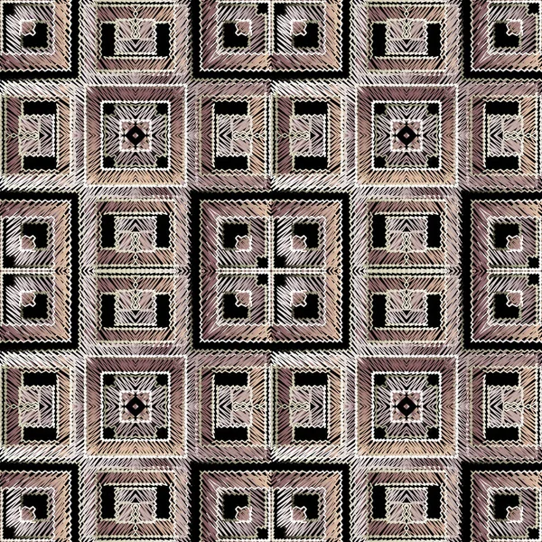 Carreaux Tapisserie Plaid Motif Sans Couture Tartan Vectoriel Texturé Répétez — Image vectorielle