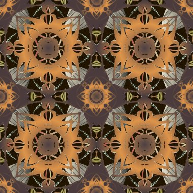 Çiçeksiz desen. Renkli dekoratif arka plan. Dekoratif desenli arkaplan. Soyut çiçekleri, yaprakları, çizgileri, şekilleri, kıvrımları, daireleri olan güzel süsler. Vektör.