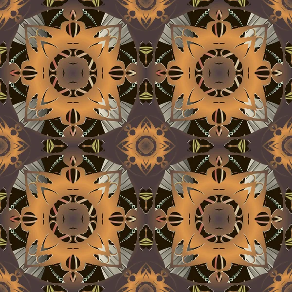 Çiçeksiz desen. Renkli dekoratif arka plan. Dekoratif desenli arkaplan. Soyut çiçekleri, yaprakları, çizgileri, şekilleri, kıvrımları, daireleri olan güzel süsler. Vektör.