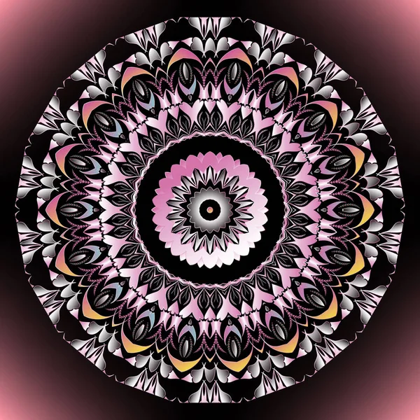 Blommig Vintage Mandala Mönster Abstrakt Blomma Färgglada Prydnadsvektor Bakgrund Dekorativa — Stock vektor