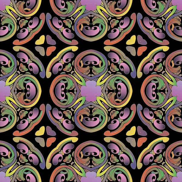 Paisley Naadloos Patroon Decoratieve Kleurrijke Vector Achtergrond Herhaal Achtergrond Decoratieve — Stockvector