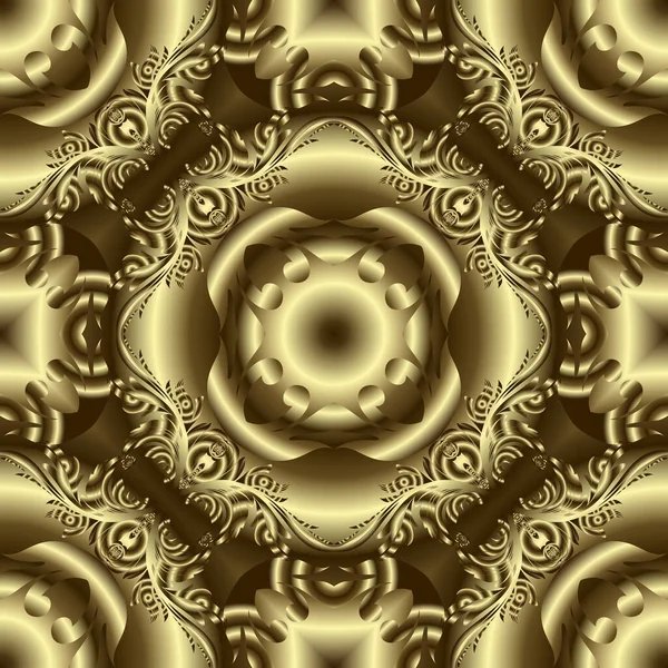 Oro Lujo Patrón Sin Costura Fondo Vectorial Floral Ornamental Dorado — Vector de stock