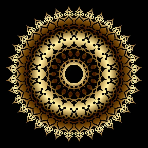 金の豪華な3Dマンダラパターン 花飾りの背景 パターン化されたベクトル民族インディアンスタイルの背景 ロイヤルゴールドラウンドオーナメント ヴィンテージの黄金の花 表面の質感 オーナーデザイン — ストックベクタ