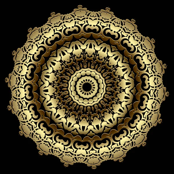 Gold Luxus Barock Mandala Muster Floral Ornamentalen Hintergrund Elegante Vektorkulisse — Stockvektor