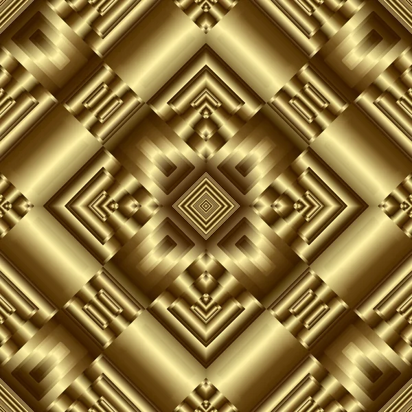 Goud Getextureerd Geometrische Naadloos Patroon Decoratieve Sierlijke Gouden Achtergrond Oppervlakte — Stockvector