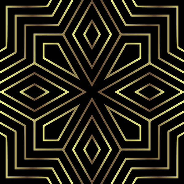 Zick Zack Linien Nahtloses Muster Goldene Zickzack Ornamente Ethnischer Stammesstil — Stockvektor
