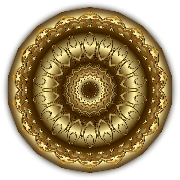 Floral Rond Motif Mandala Déco Ornementale Fond Ornements Décoratifs Vintage — Image vectorielle