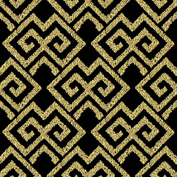 Texturiertes Geometrisches Gold Nahtloses Muster Grunge Stippte Abstrakten Hintergrund Wiederholen — Stockvektor