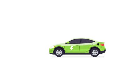 Şık bir EV şarj olurken akıllı telefon durumunu gösterir. Bu vektör modern elektrik hareketliliğinin ve akıllı özelliklerinin ileri teknoloji ve kusursuz bütünleşmesini vurgular.