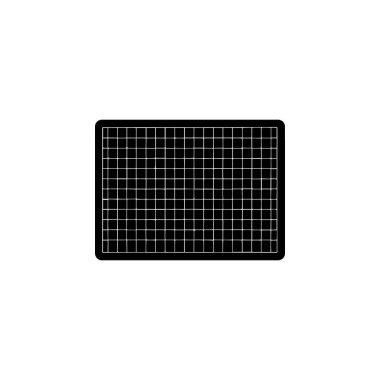 beyaz arkaplanda izole edilmiş mat siluet ızgara ölçüm aracı tahtası