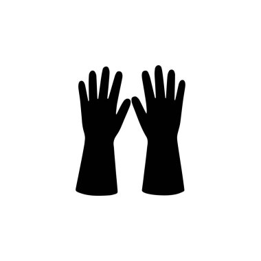 Lastik eldivenler siluet simgesi koruyucu ev temizlik eldivenleri güvenlik aracı illüstrasyonu