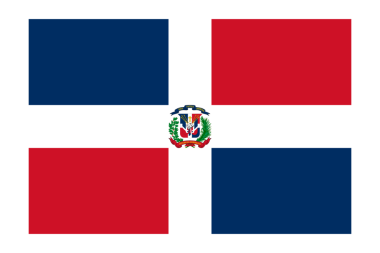 Dominik Cumhuriyeti 'nin ulusal bayrağı şeffaf arkaplan üzerinde doğru renk ve oranla