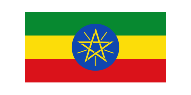 Şeffaf arkaplan üzerinde doğru renk ve oranına sahip Etiyopya 'nın ulusal bayrağı