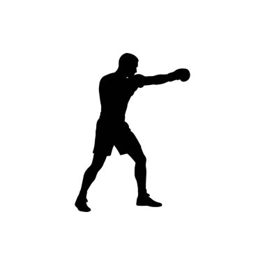 Boxer siluet ikonu eğitim illüstrasyonuName