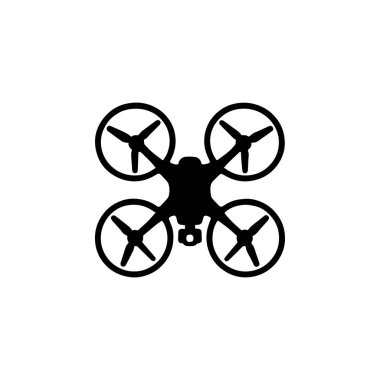 Drone siluet simgesi dörtgen çizimi