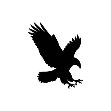 Kanatları açık uçan kartal silueti