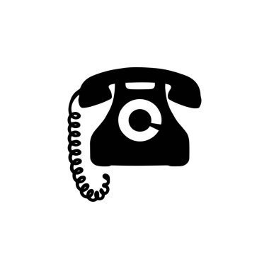 Klasik telefon siluet simgesi illüstrasyonu