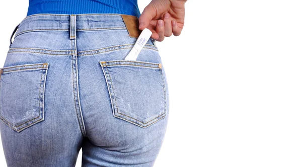 Hamile testi. Hamilelik testi cep Jeans kadınla