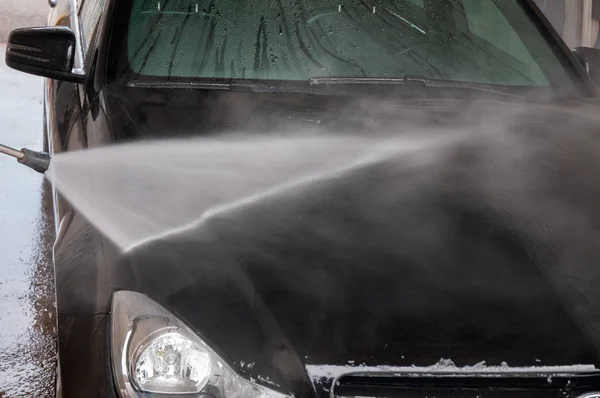 Lavado Autos Limpieza Coches Con Agua Alta Presión — Foto de Stock