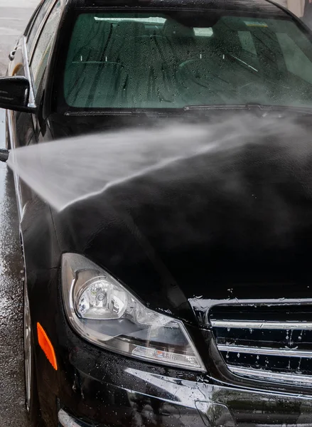 Lavado Autos Limpieza Coches Con Agua Alta Presión — Foto de Stock