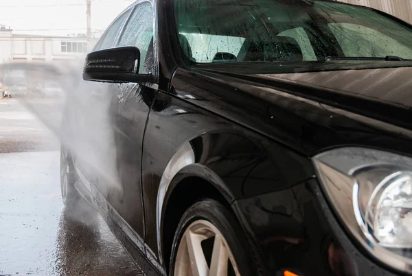 Автомийка Очищення Автомобіля Допомогою Води Високого Тиску — стокове фото