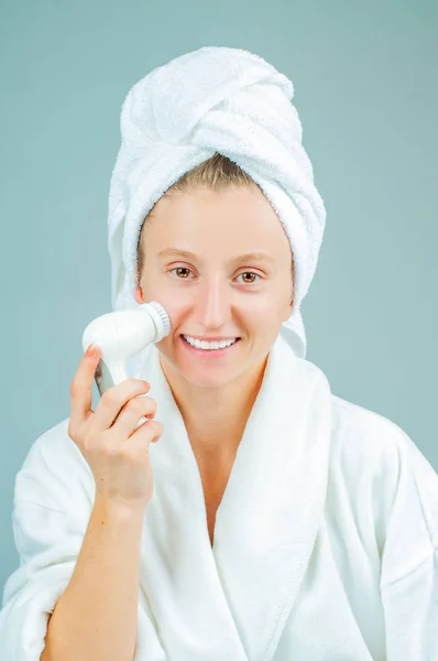 Facial Care Perfect Fresh Clean Skin Concept Young Beautiful Woman — Stock Photo, Image