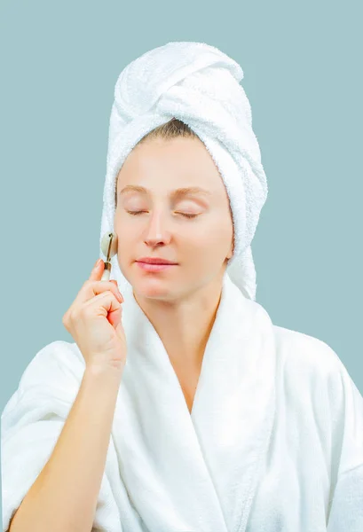 Face Massage Facial Beauty Treatment Beautiful Woman Getting Massage Face — Stock Photo, Image