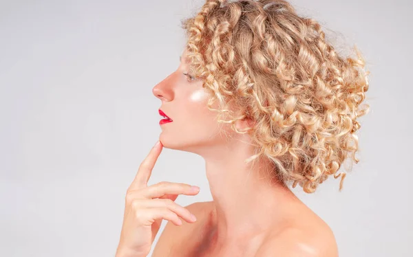 Perfekte Frische Haut Schöne Frau Die Ihren Hals Berührt Hautpflegekonzept — Stockfoto