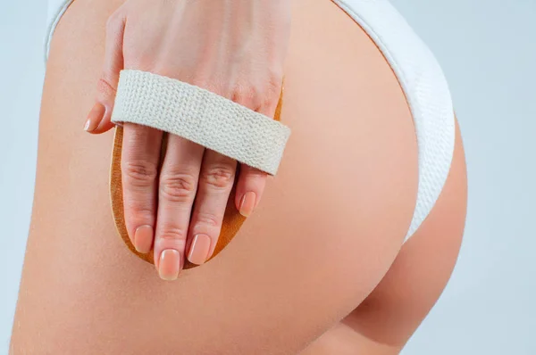 Tratamiento Contra Celulitis Nalgas Femeninas Perfectas Ropa Interior Mujer Hacer —  Fotos de Stock