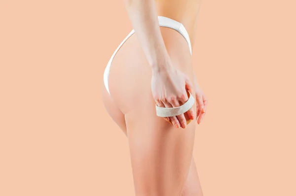 Minceur Des Cuisses Des Fesses Femme Faire Cellulite Massage Cuisse — Photo