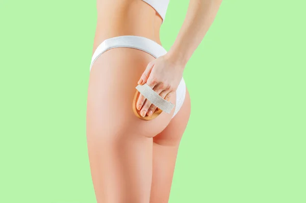 Behandlung Gegen Cellulite Perfekte Weibliche Gesäß Unterwäsche Frau Machen Cellulite — Stockfoto