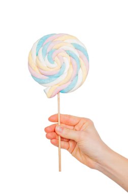 Beyaz arkaplanda şeker lolipopu