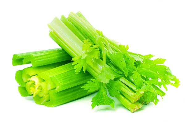 Čerstvý celer na bílém pozadí. — Stock fotografie