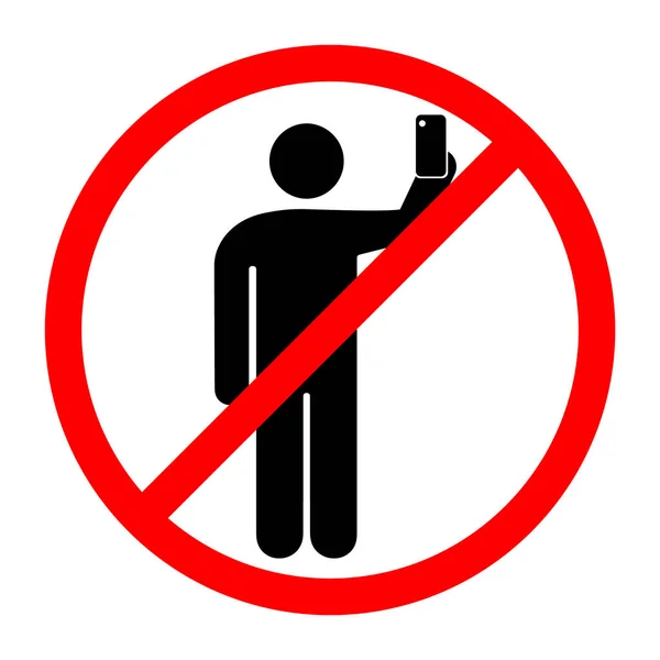 Selfies を禁止する記号 — ストックベクタ