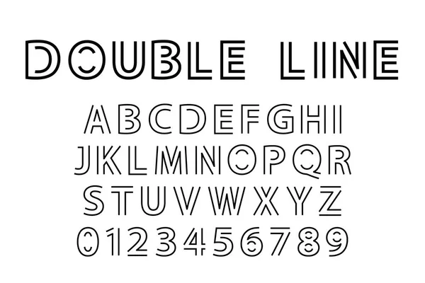 Police double ligne — Image vectorielle