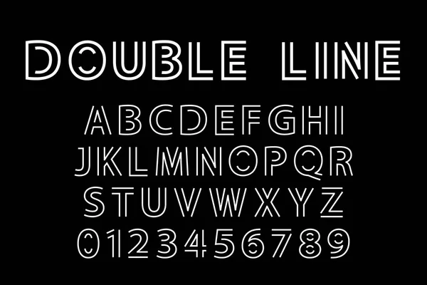 Подвійна лінія шрифту — стоковий вектор