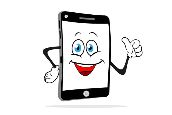 Smartphone de bande dessinée sourit — Image vectorielle