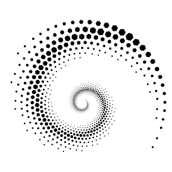Arrière-plan abstrait original demi-teinte de points hexagonaux — Image vectorielle