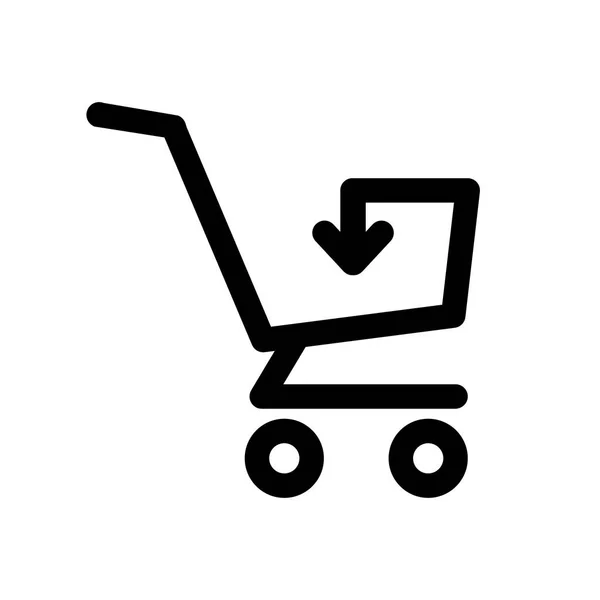 Icono de carrito de compras simple con flecha dentro — Archivo Imágenes Vectoriales