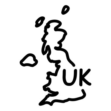 Büyük Britanya'nın çizilmiş haritası. Vektör çizim