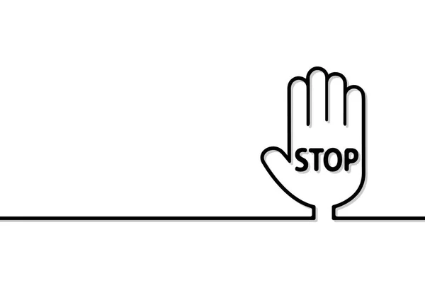 Stop sign passage is prohibited in the form of a palm — Stock Vector