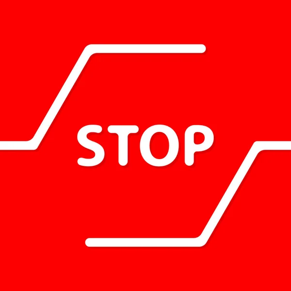 赤と元のデザインの警告停止サイン — ストックベクタ