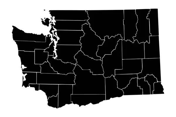 Mapa La capital de Estados Unidos Washington con el distrito — Archivo Imágenes Vectoriales