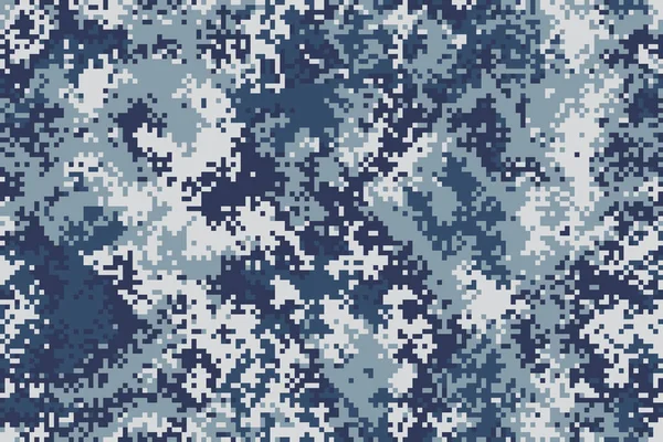 Camuflagem marinha sem emenda original do exército do pixel para seu projeto — Vetor de Stock