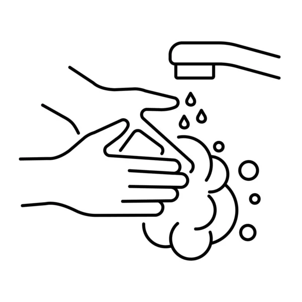 Simple hand washing icon for virus protection — Stock Vector