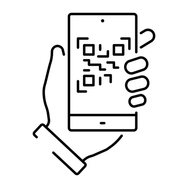 Простая иконка смартфона, сканирующего qr-код — стоковый вектор