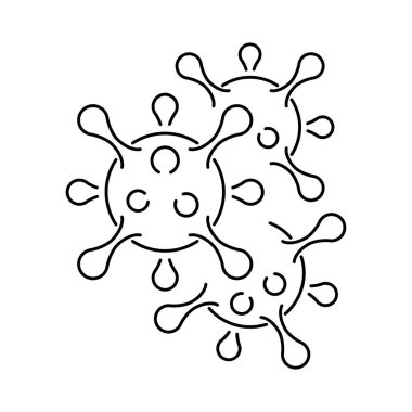 Yeni COVID-19 koronavirüsünün basit doğrusal simgesi.