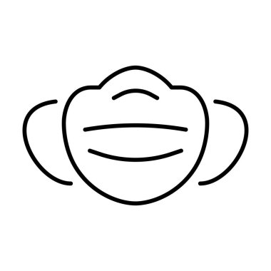 Koruyucu tıbbi maskenin basit doğrusal simgesi